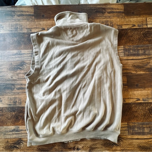 Fairway & Greene Men’s Golf Vest Large Beige Pima Cotton Full Zip Country Club - Picture 6 of 6